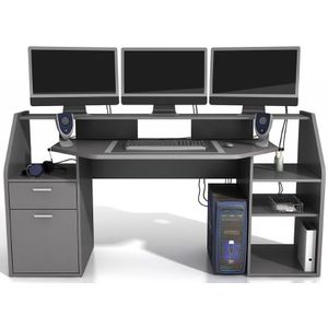 Gaming Bureau Zocker 180 cm breed antraciet