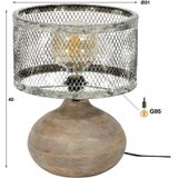 Tafellamp Trunk van 40 cm hoog - Verweerd koper