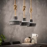 Hanglamp Mykelti 3LxØ28 van 110 cm breed - Grijs