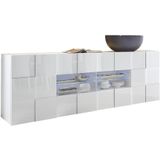 Dressoir Dama 241 cm breed  - Hoogglans wit