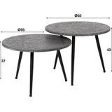 Salontafel set metallic ronde buis