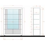 Buffetkast Urbino 190 cm hoog hoogglans wit met grijs beton glazen deur