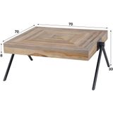 Salontafel set Teca balance 70 en 80 cm breed