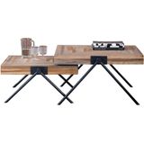 Salontafel set Teca balance 70 en 80 cm breed