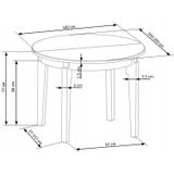 Uitschuifbare ronde eettafel Sorbus 100 tot 200 cm breed in wit