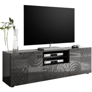 Tv-meubel Miro 181 cm breed in hoogglans antraciet