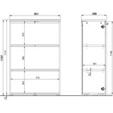 Archiefkast Agenda S 120 cm hoog in grafiet met grandson eiken