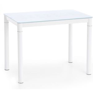 Glazen eettafel Argus 100 cm breed in milky wit