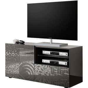 Tv-meubel Miro 121 cm breed in hoogglans antraciet