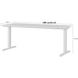 Bureau Zit / Sta Agenda 180 cm breed lichtgrijs met zilver