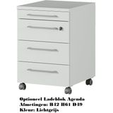 Bureau Zit / Sta Agenda 180 cm breed lichtgrijs met zilver