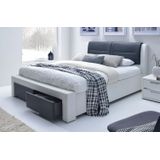 Tweepersoonsbed Cassandra-S 140x200cm in wit met zwart