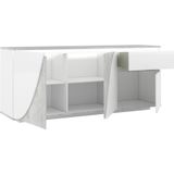 Dressoir Goya 200 cm breed hoogglans wit met grijs