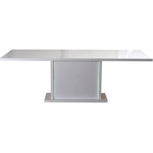 Uitschuifbare Eettafel Karma 180 tot 225 cm breed - Hoogglans Wit