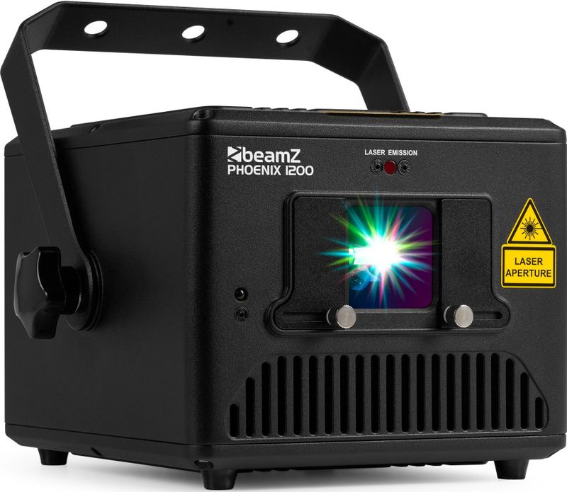 BeamZ Phoenix1200 laser - RGB laser 1.2W - Met ILDA en DMX - Inclusief afstandsbediening