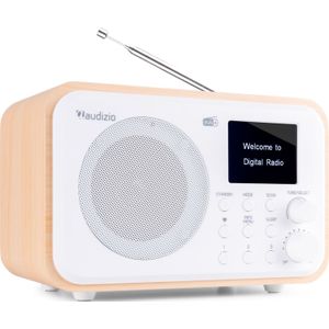 Audizio Milan draagbare DAB radio met Bluetooth, FM radio en accu - Wit