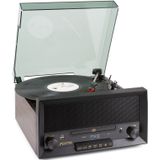 Fenton RP135W platenspeler met Bluetooth, CD en USB mp3 speler in 60's stijl - Hout