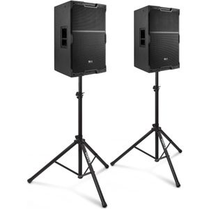 Power Dynamics PDY215A actieve speakerset met statieven - 15 inch - 1600W - Zwart