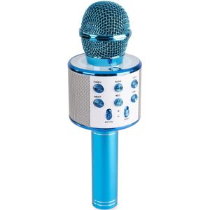 Karaoke Microfoon met Bluetooth en Echo Effect - Speaker - MP3 - Blauw - MAX KM01