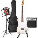 MAX GigKit elektrische gitaar set met o.a. muziek- en gitaarstandaard - Wit