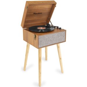 Audizio Fremont retro platenspeler met meubel - Platenspeler Bluetooth met afneembare poten bruin