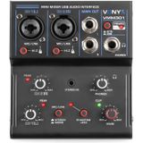 Vonyx VMM301 USB mixer - 3-kanaals mengpaneel met Bluetooth en USB audio interface