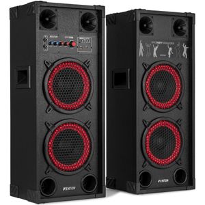 Fenton SPK-208 actieve speakers - PA speakers met Bluetooth - Dubbele 8 inch woofers - 800W