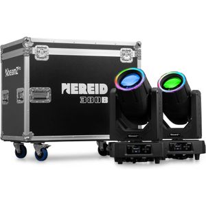 BeamZ Professional Nereid380B waterdichte moving head set van 2 stuks in flightcase