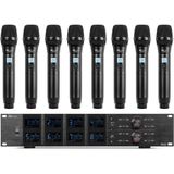 Power Dynamics PD528 UHF draadloos microfoonsysteem met 8 microfoons