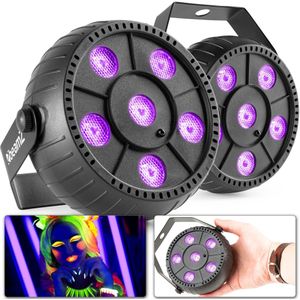 BeamZ PLP14 LED blacklight met ingebouwde accu - 6x 1W LED's  - 2 stuks