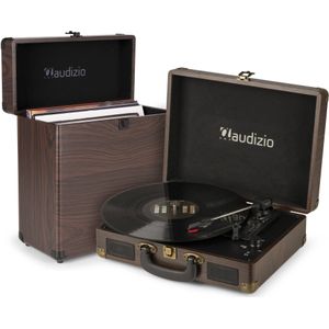 Audizio RP114W platenspeler met platenkoffer - Platenspeler met boxen en PC software - Houtlook