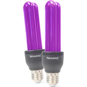 BeamZ BUV27 spaarlamp blacklight 25W - E27 fitting - 2 stuks