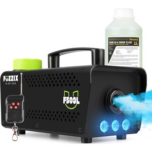 Fuzzix F503L Party Rookmachine met lichteffect én 1 liter rookvloeistof - 3 RGB LED’s - Inclusief draadloze afstandsbediening