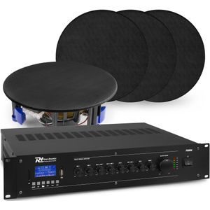 Geluidsinstallatie met 4x NCSP5B inbouw speaker en PRM60 versterker met Bluetooth van Power Dynamics