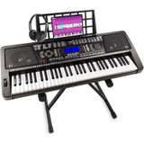 MAX KB12P midi keyboard met 61 toetsen, koptelefoon en keyboard standaard