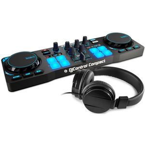 Hercules DJControl Compact met DJ koptelefoon