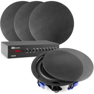 Power Dynamics Installatie speakerset met 4x low profile speakers - Bluetooth - 80W - Zwart