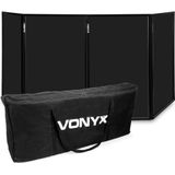 Vonyx DB2B inklapbaar DJ booth scherm met tas - 280 x 120cm totaal - Zwart