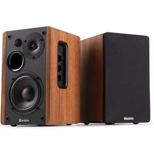 Audizio KS01 - Boekenplank Speakers - Houtlook - Bluetooth - 80W