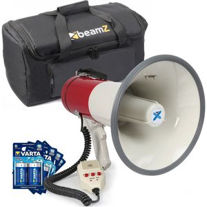 Vonyx megafoon MEG050 met sirene, batterijen, tas en losse microfoon - 50W - 1km