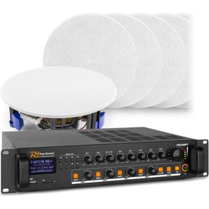 Geluidsinstallatie met versterker met Bluetooth en 24x inbouw speaker (wit) - 4 zones