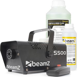 BeamZ S500 metalen rookmachine met reinigings- en rookvloeistof - 500W
