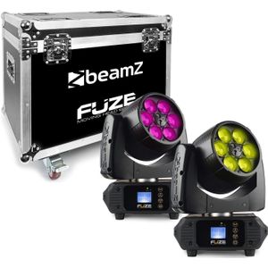 BeamZ FUZE610Z Wash set van 2 moving heads in flightcase