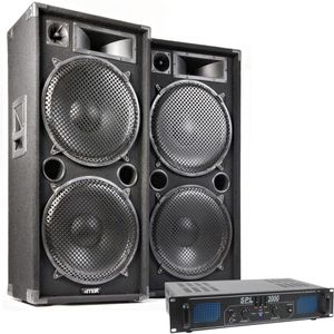 MAX Complete 2000W Speakerset MAX215 met Versterker