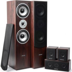 Fenton HF5W home cinema set speakerset - Complete 510W surround speakerset - Walnoot