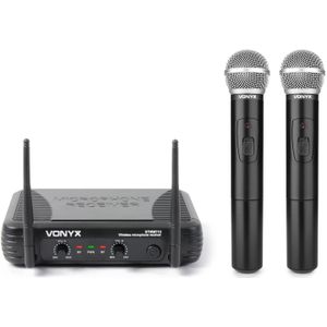 Vonyx Draadloze VHF microfoon set 2-kanaals STWM712