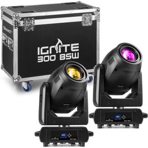 BeamZ IGNITE300LED - Set van 2 LED moving heads (beam, spot en wash) in flightcase - 300W LED