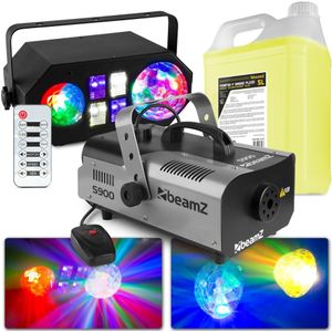 BeamZ LEDWAVE 4-in-1 lichteffect met S900 rookmachine 900W en 5L rookvloeistof