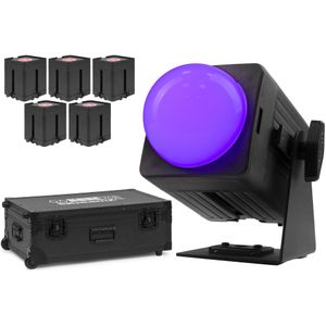 BeamZ  Professional KUBE20BK uplight - set van 6 stuks in FCC30 flightcase - Zwart