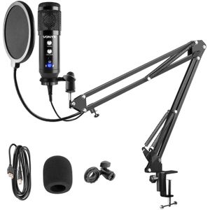 Vonyx CMS320B studio USB microfoon met microfoon arm - Zwart